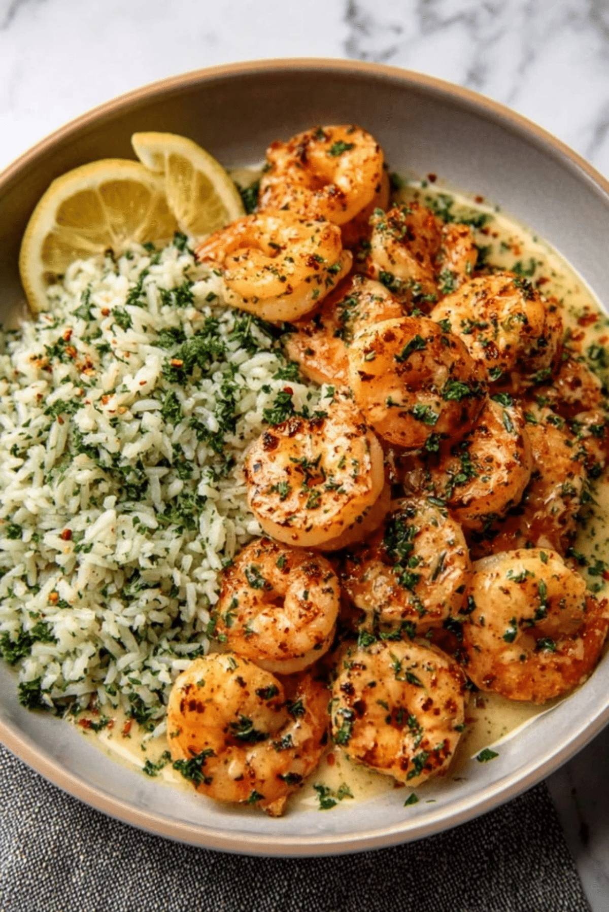 Sautéed Garlic Shrimp with Citrus Herb Rice