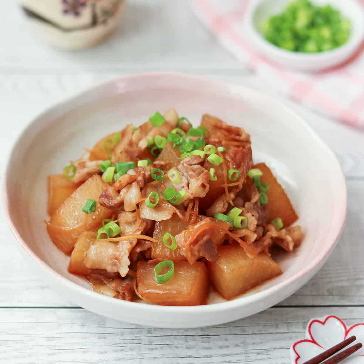 Soy-Simmered Pork Belly with Daikon and Ginger