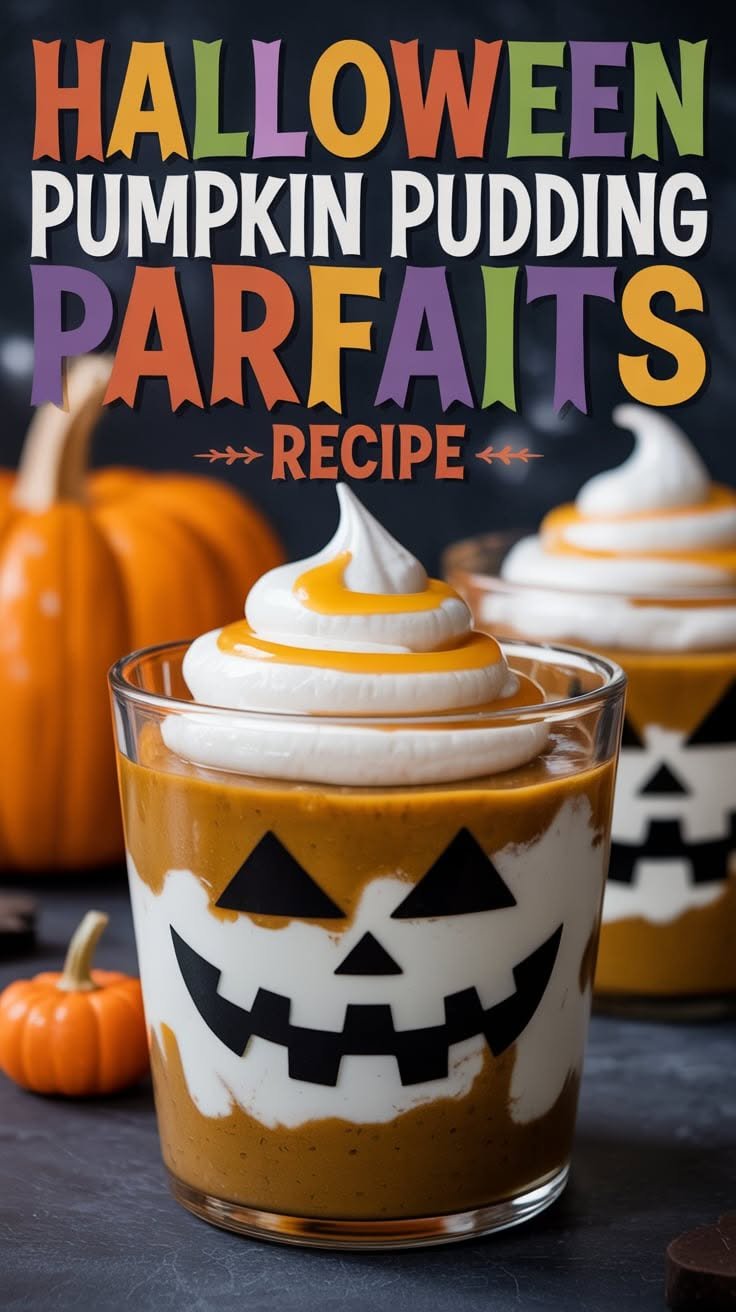 Layered Pumpkin Spice Pudding Graveyard Parfaits