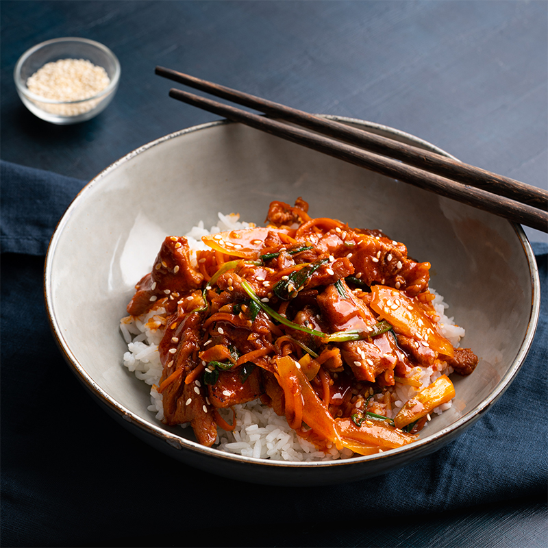 Spicy Korean-Style Pork Stir-Fry with Sesame and Scallions