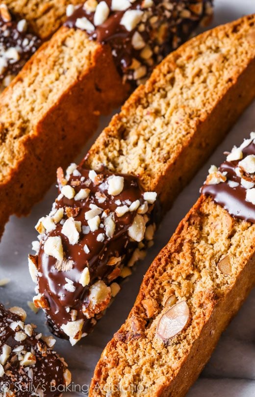 Half-and-Half Chocolate Almond Biscotti