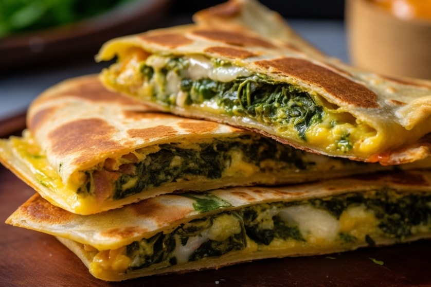 Callaloo and Saltfish Stuffed Roti Wraps