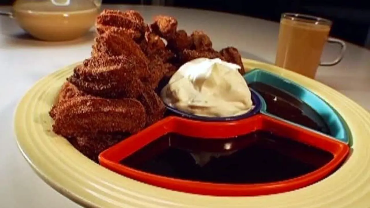 Grilled Churro Skewers with Whipped Dulce de Leche Cream