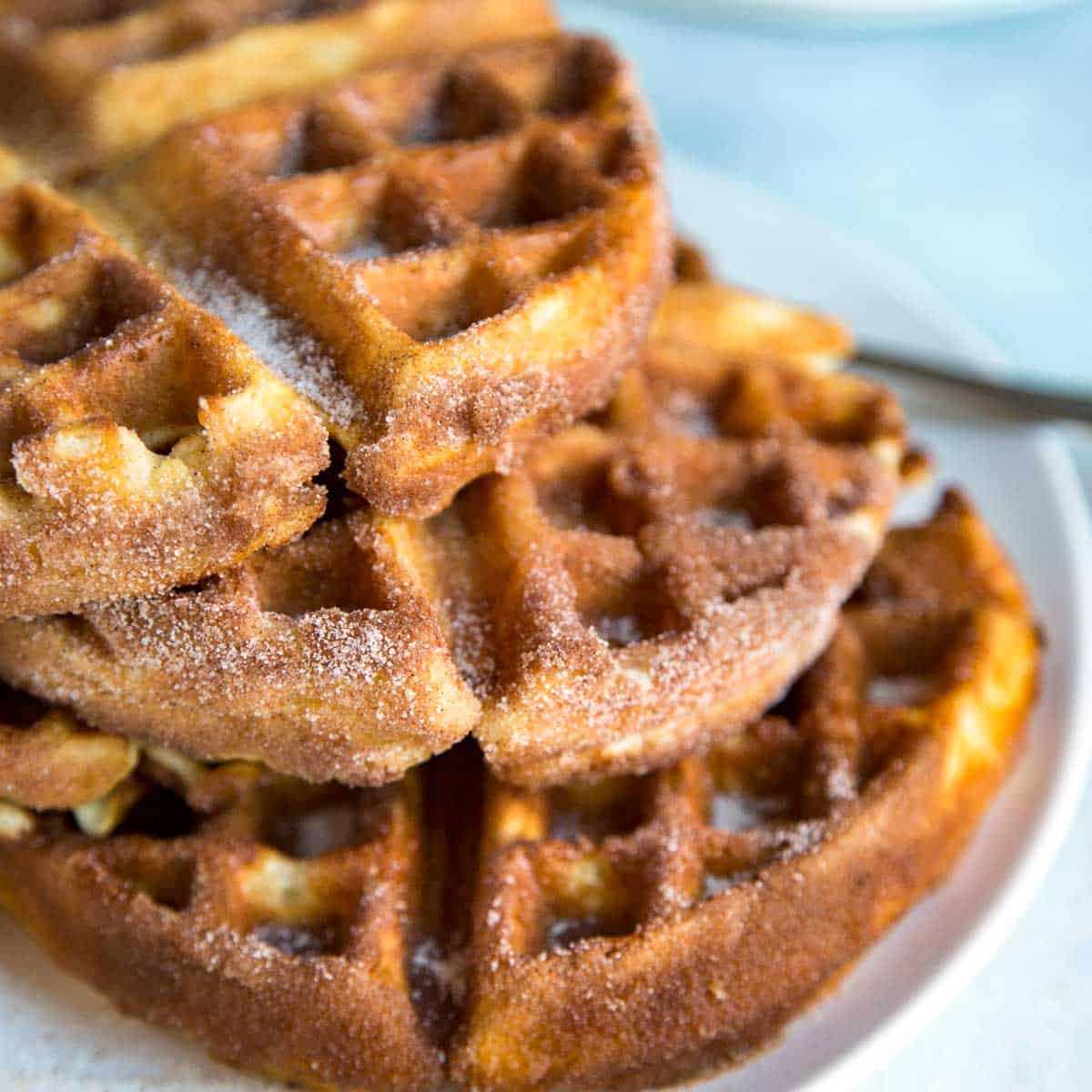 Spiced Churro Waffles with Cinnamon Sugar