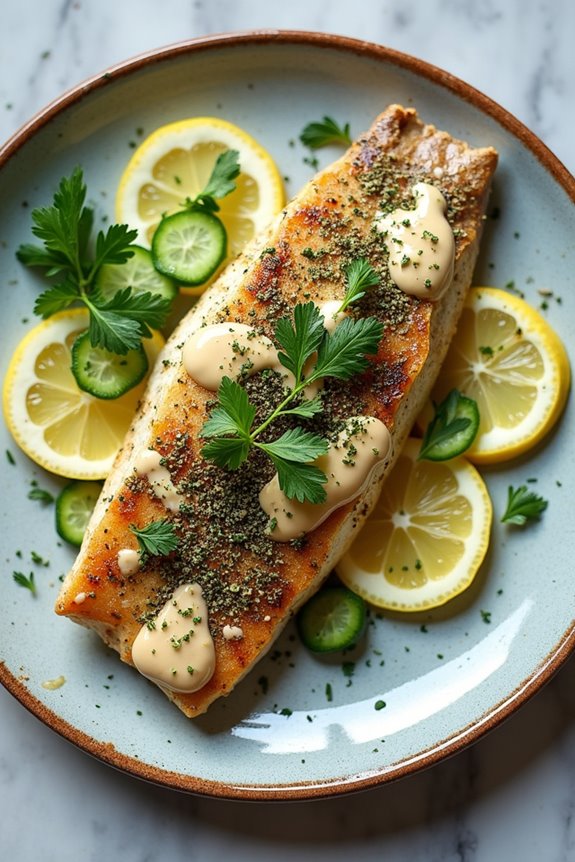 Pan-Seared Sea Bass with Middle Eastern Za'atar and Lemon