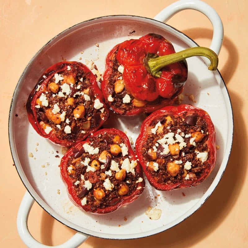 Middle-Stuffed Bell Peppers with Quinoa and Chickpeas