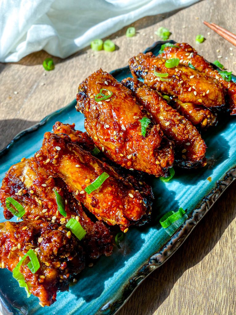 Soy-Glazed Korean Chicken Wings with Scallions