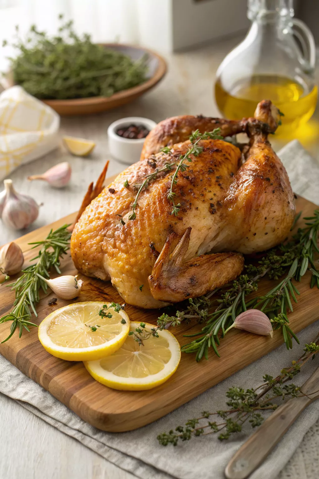 Pan-Roasted Chicken with Rosemary and Garlic Jus