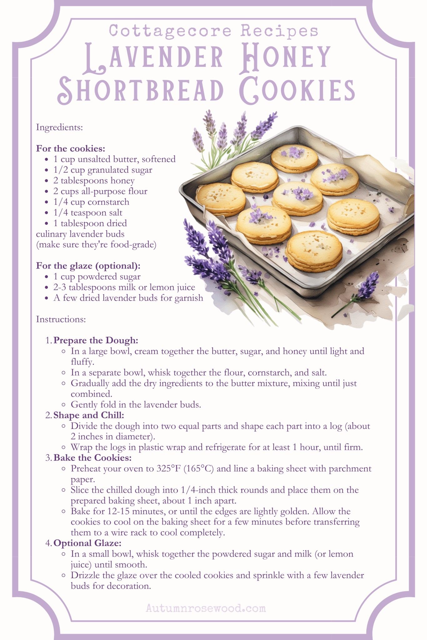 Sweet Honey-Lavender Shortbread Cookies