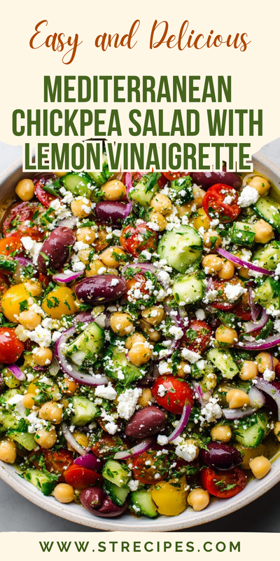 Low-Sodium Mediterranean Chickpea Salad with Lemon Vinaigrette