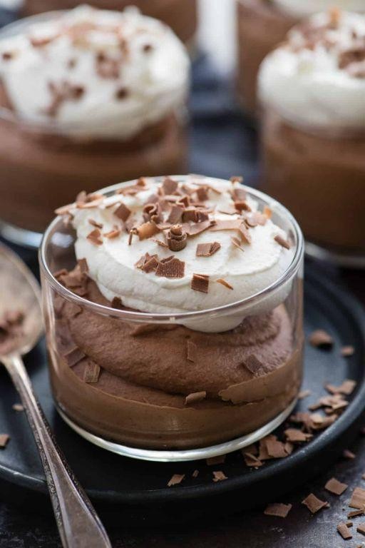 Two-Layer Chocolate Mousse with Whipped Cream