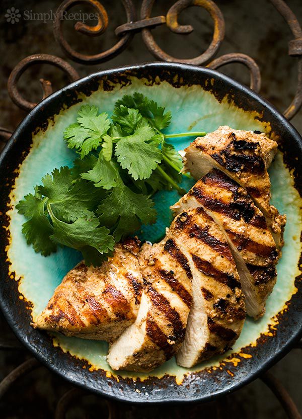 Senary-Spiced Grilled Chicken with Quinary Herb Marinade