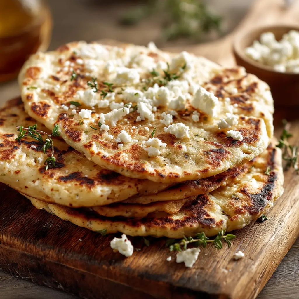 Stacked Tertiary Layered Flatbread with Quinary Spice Spread