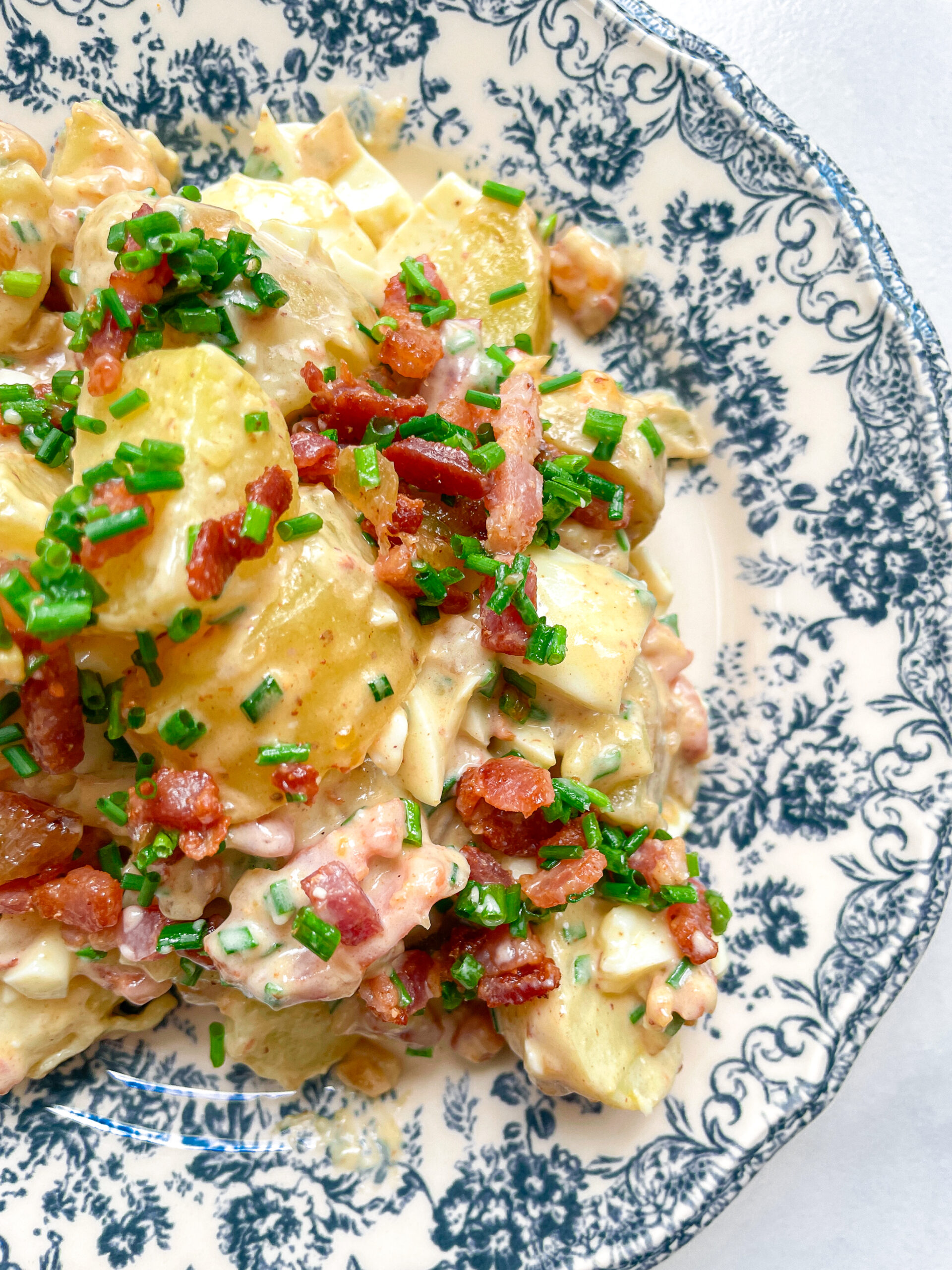 Smoky Bacon and Pickle Potato Salad with Celery and Onion