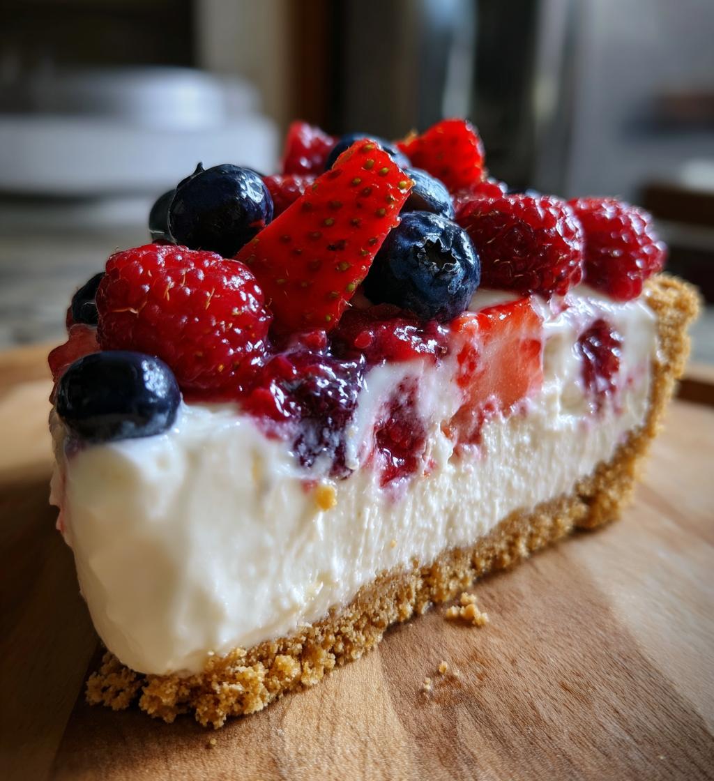 No-Bake Mixed Berry Cream Pie with Whipped Topping