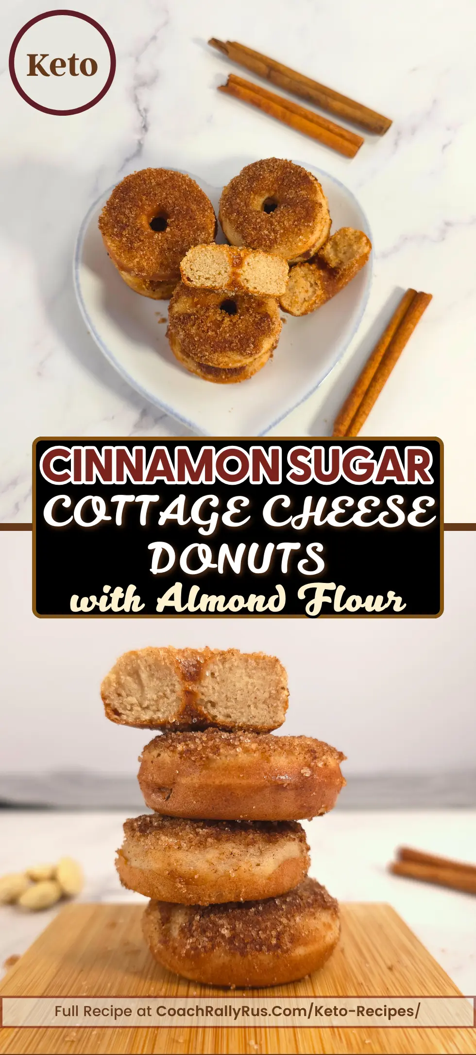 Almond Flour Cinnamon Keto Doughnuts with Vanilla Glaze