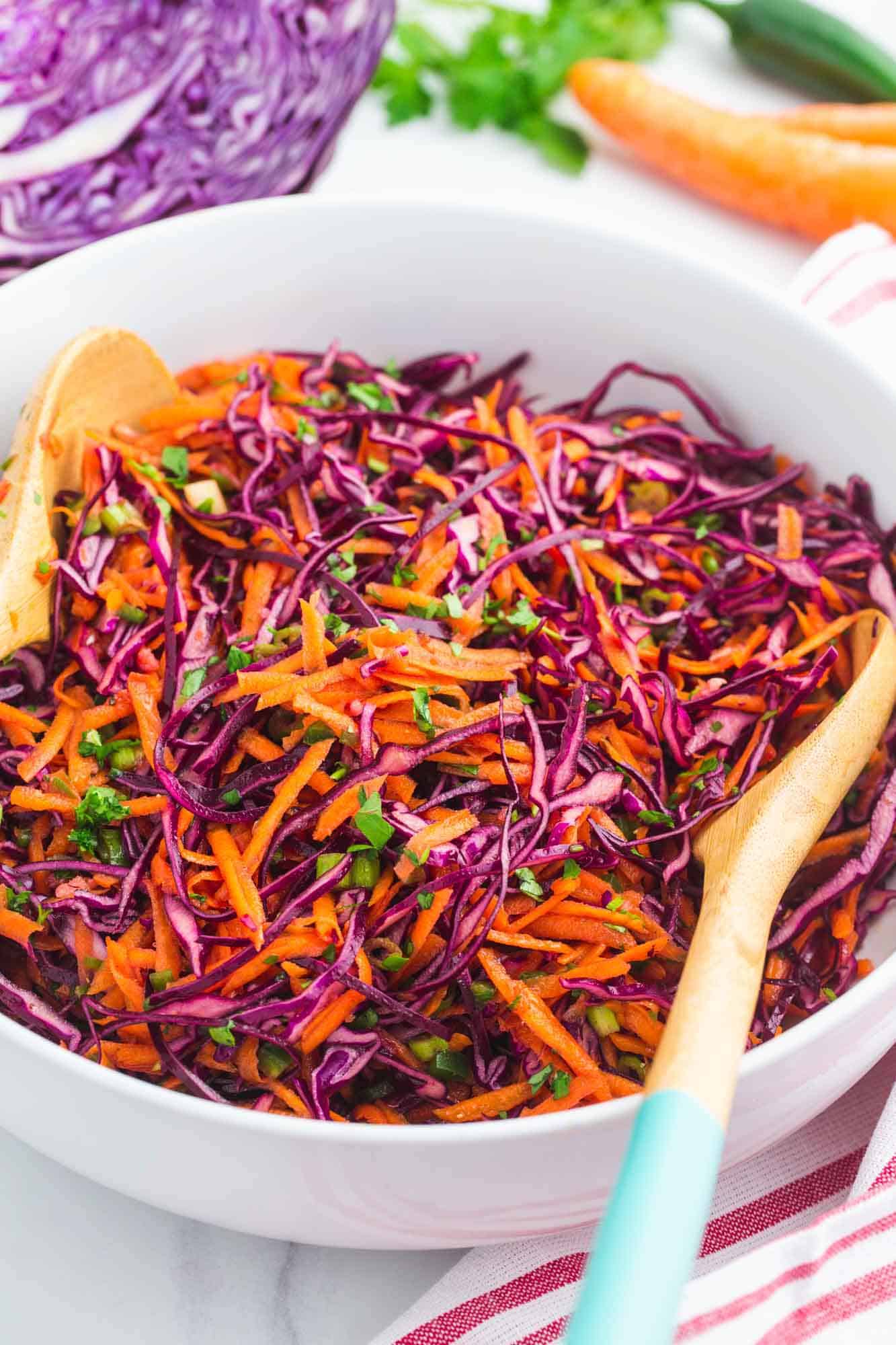 Olive Oil Drizzled Red Cabbage Cole Slaw