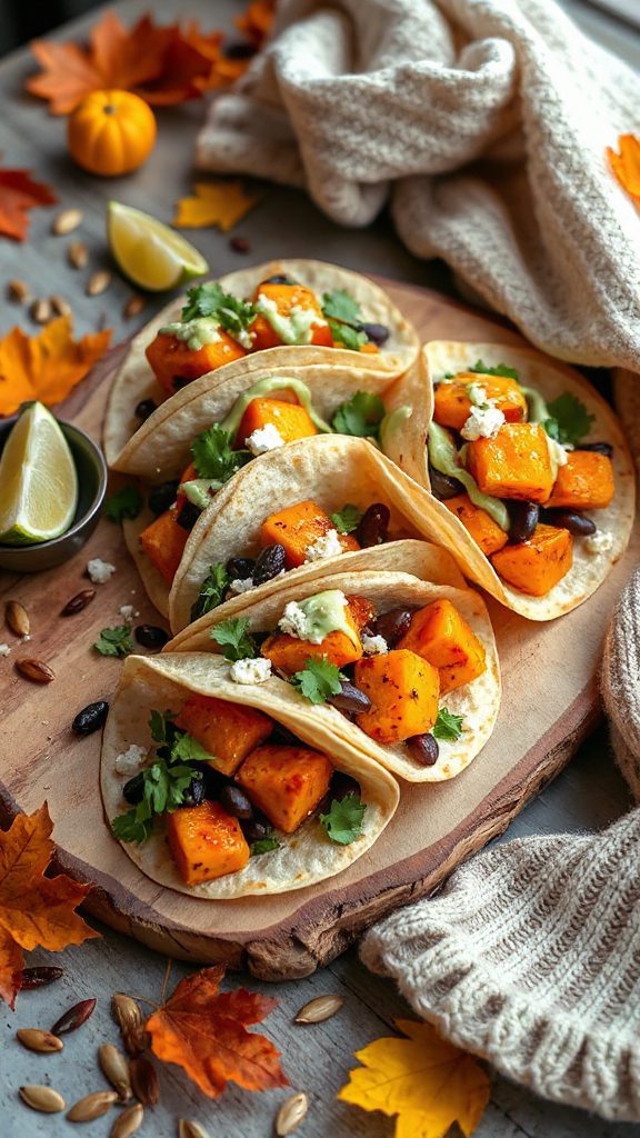 Octonary-Spiced Pumpkin and Black Bean Tacos