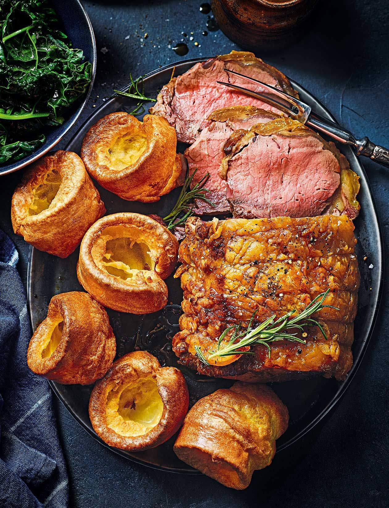 Slow-Roasted British Beef with Horseradish Yorkshire Pudding