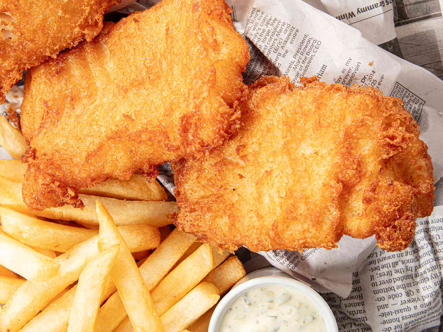 Classic British Fish and Chips with Tartar Sauce