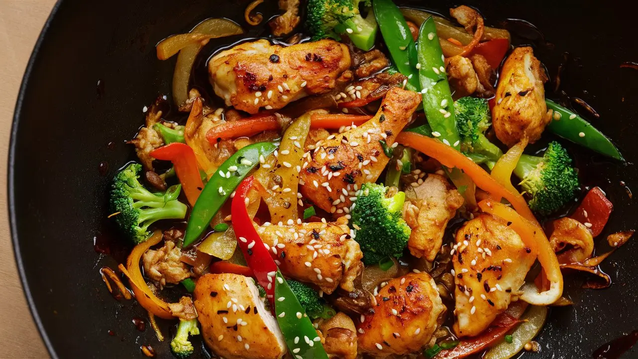 Tertiary-Spiced Quinary Chicken Stir Fry