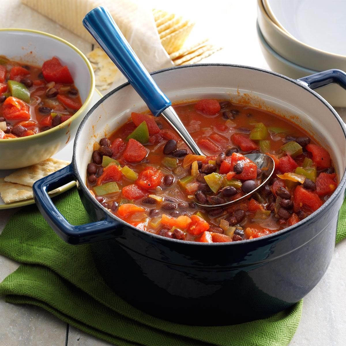 Nonary Bean and Roasted Tomato Chili with Duodenary Spices