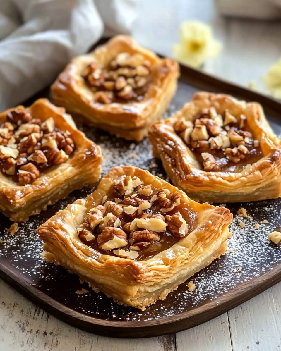 Baked British Stilton and Walnut Puff Pastry Tart
