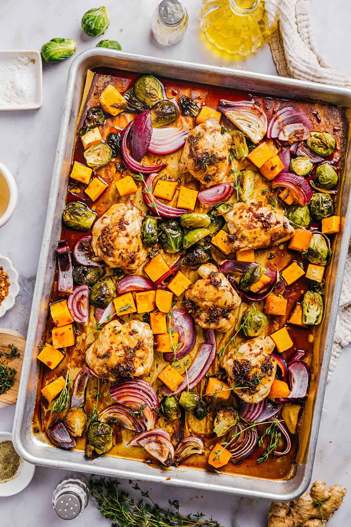 Sheet Pan Maple-Glazed Chicken with Roasted Vegetables