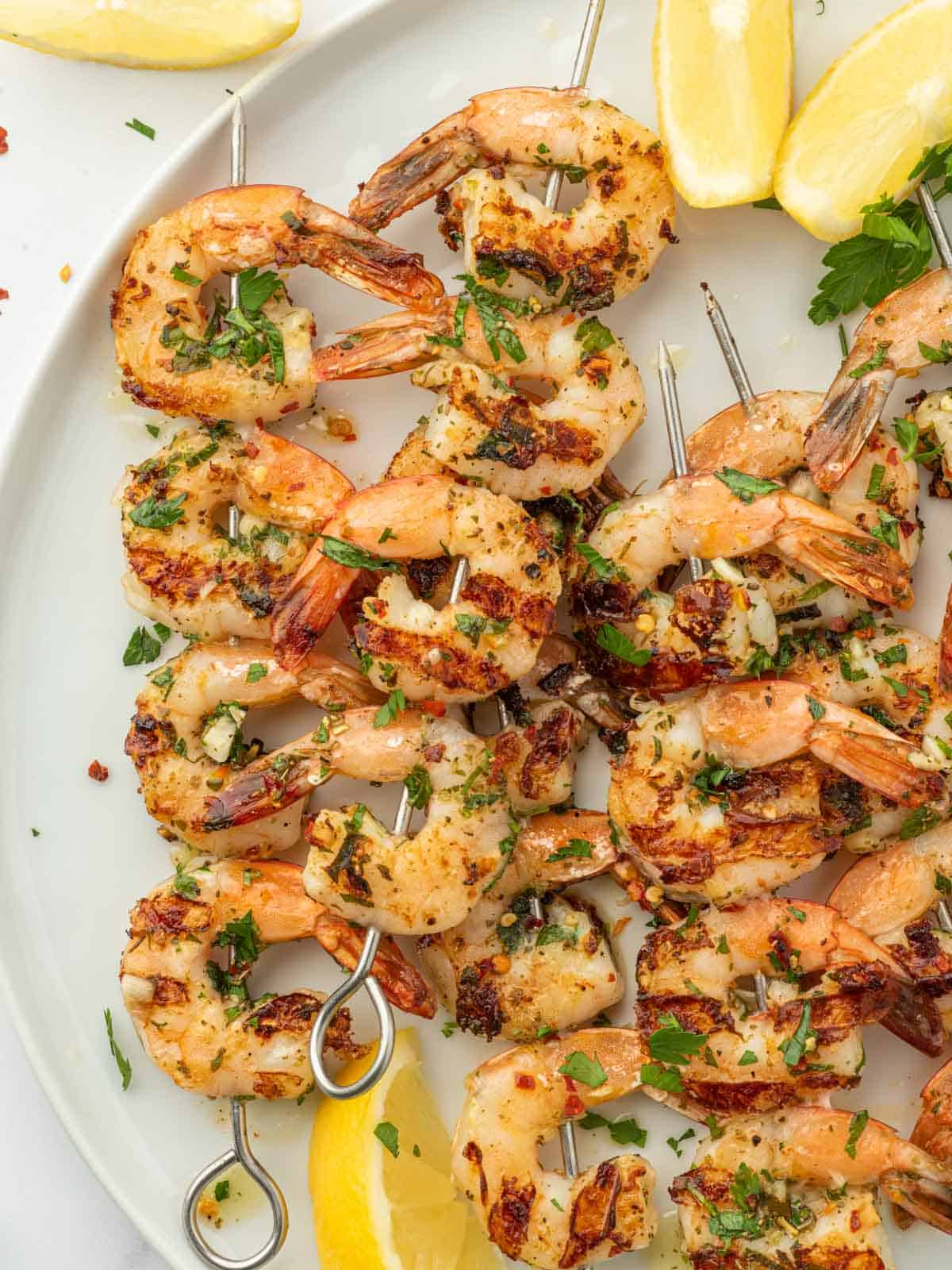 Char-Grilled Shrimp Skewers with Garlic and Chili