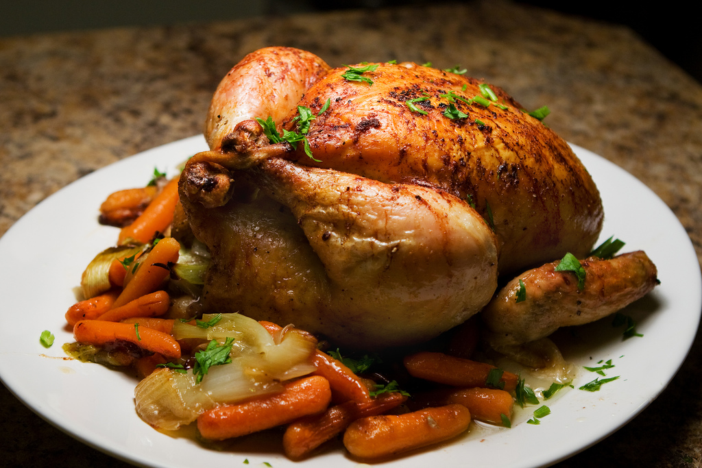 Herb-Roasted Chicken with Lemon-Garlic Butter
