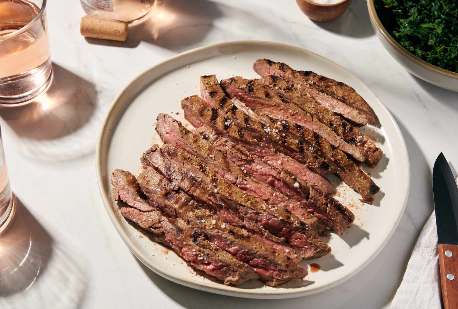 Charcoal-Grilled Beef Flank Steak with Garlic and Herb Rub