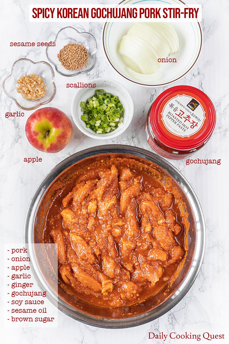 Spicy Korean-Style Stir-Fried Pork with Gochujang Sauce