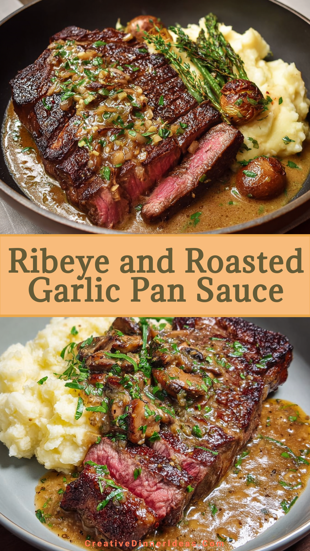 Pan-Seared Wagyu Ribeye with Roasted Garlic Butter