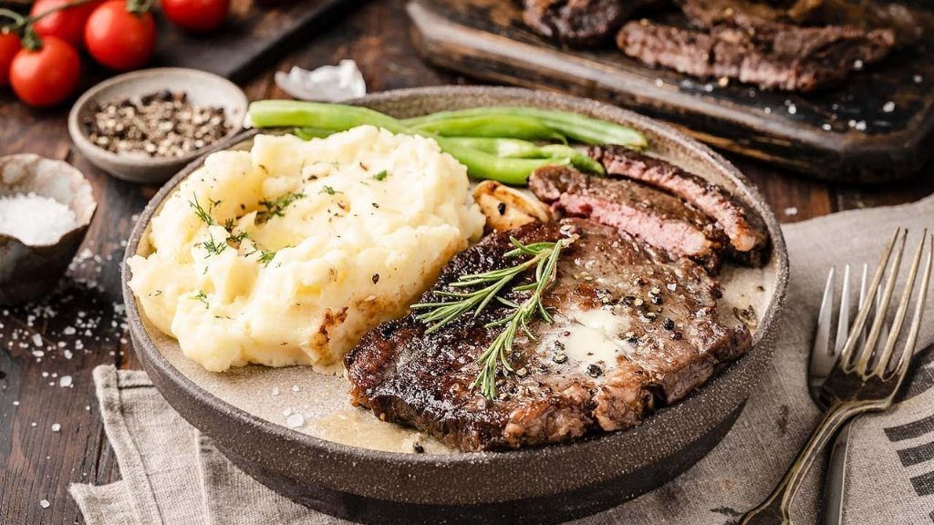 Pan-Seared Wagyu Ribeye with Roasted Garlic Butter