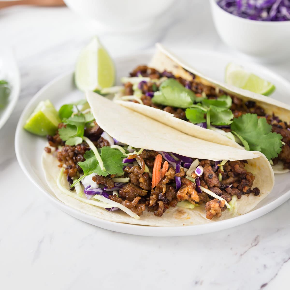 Taco-Spiced Pork Shoulder Tacos with Cabbage Slaw