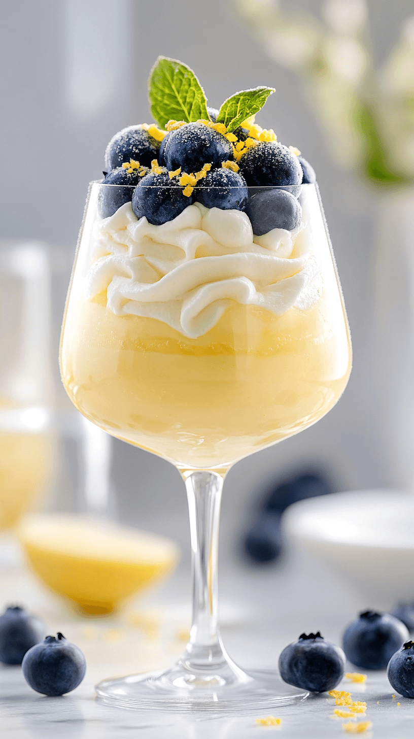 Whipped Lemon Mousse with Blueberry Compote