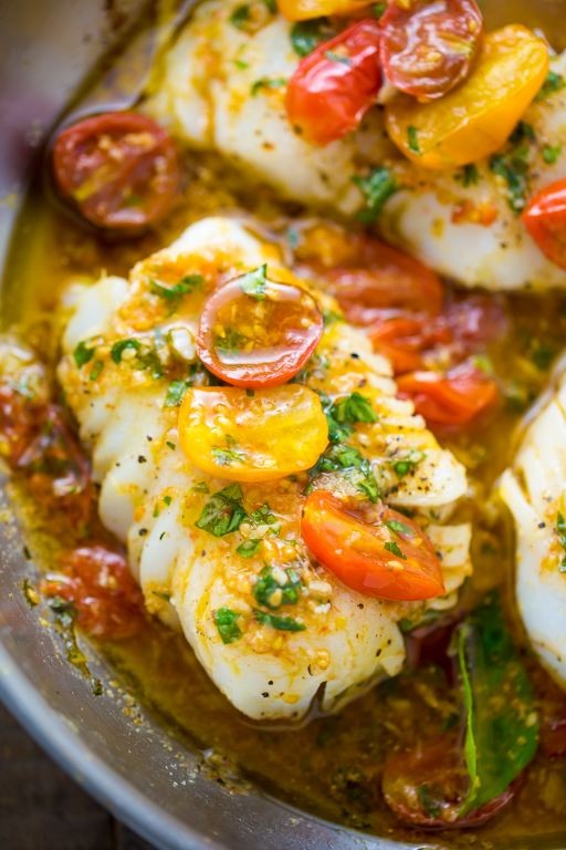 Pan-Fried Cod with Tomato Basil Relish