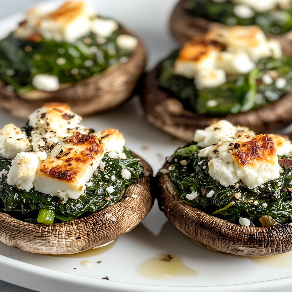 Savory Spinach and Feta Stuffed Mushrooms