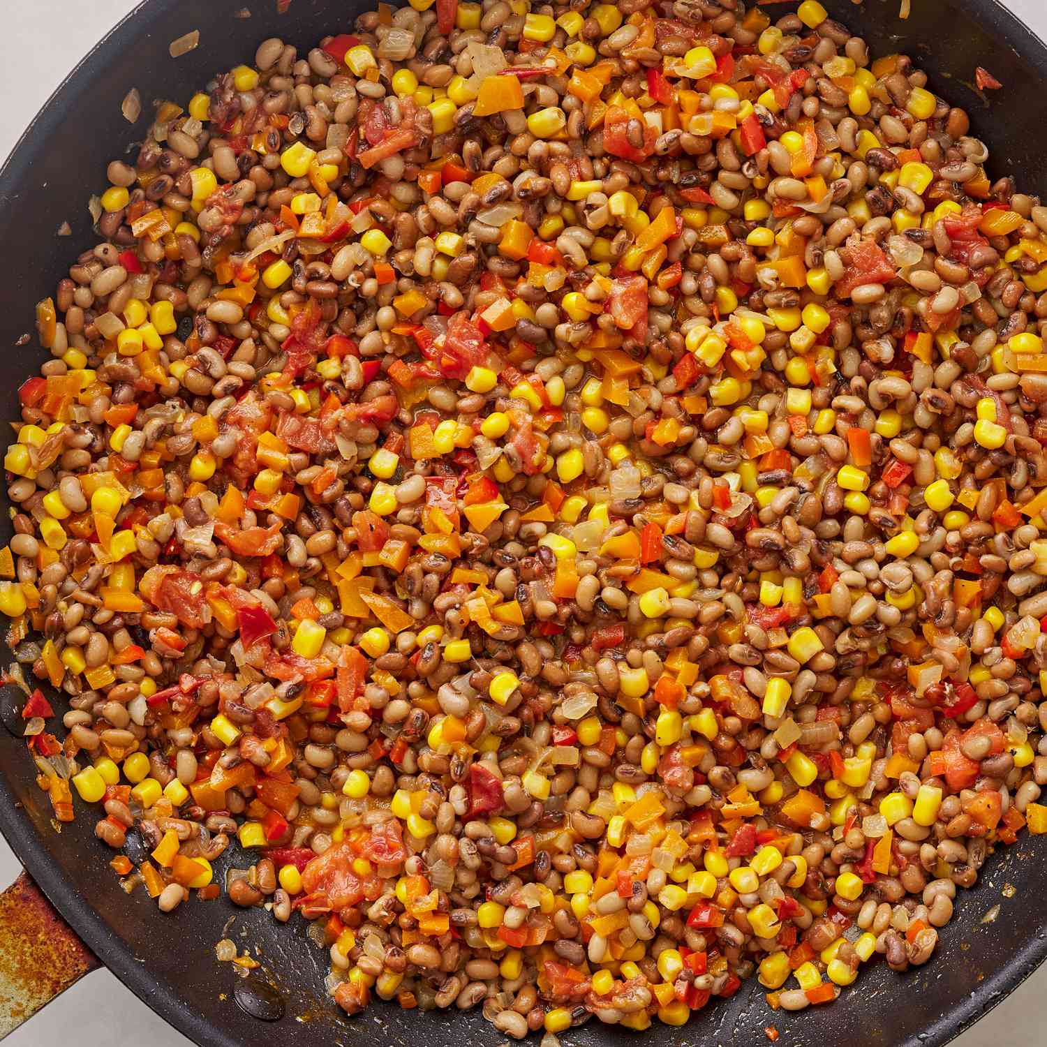 Smoked Corn and Black-Eyed Pea Succotash with Bell Peppers