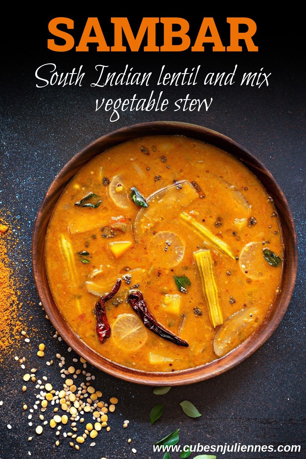 South Indian Vegetable Sambar with Toor Dal