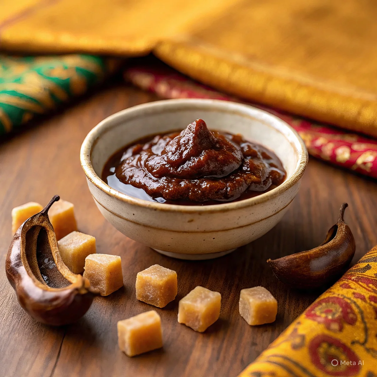 Tamarind Chutney with Roasted Peanuts and Jaggery