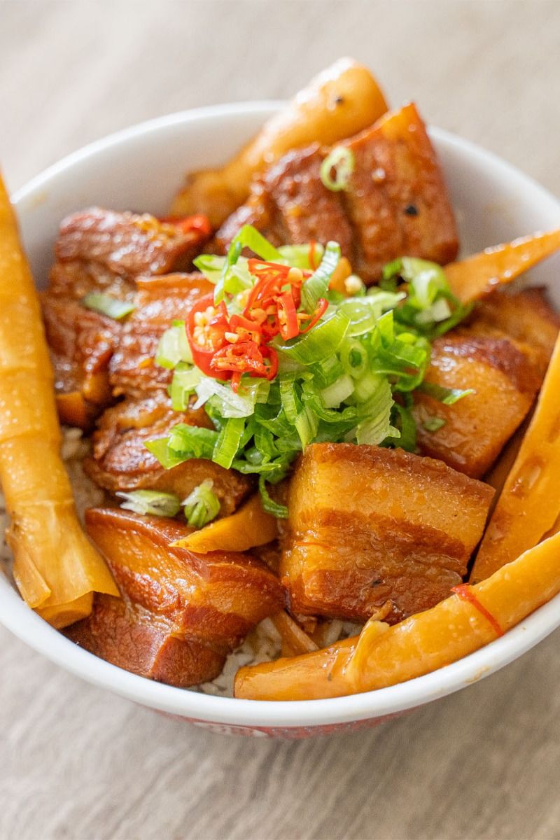 Slow-Cooked Pork with Bamboo Shoot and Mustard Seeds