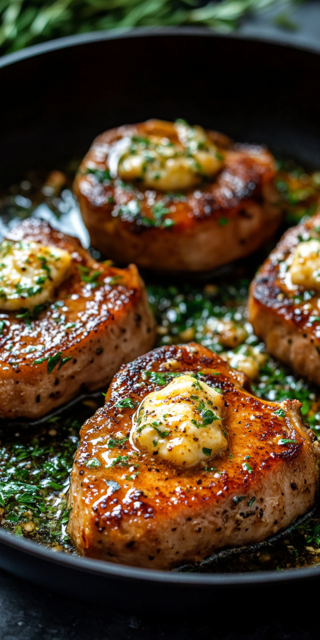 Pan-Seared Italian Herb-Crusted Pork Chops with Garlic Butter
