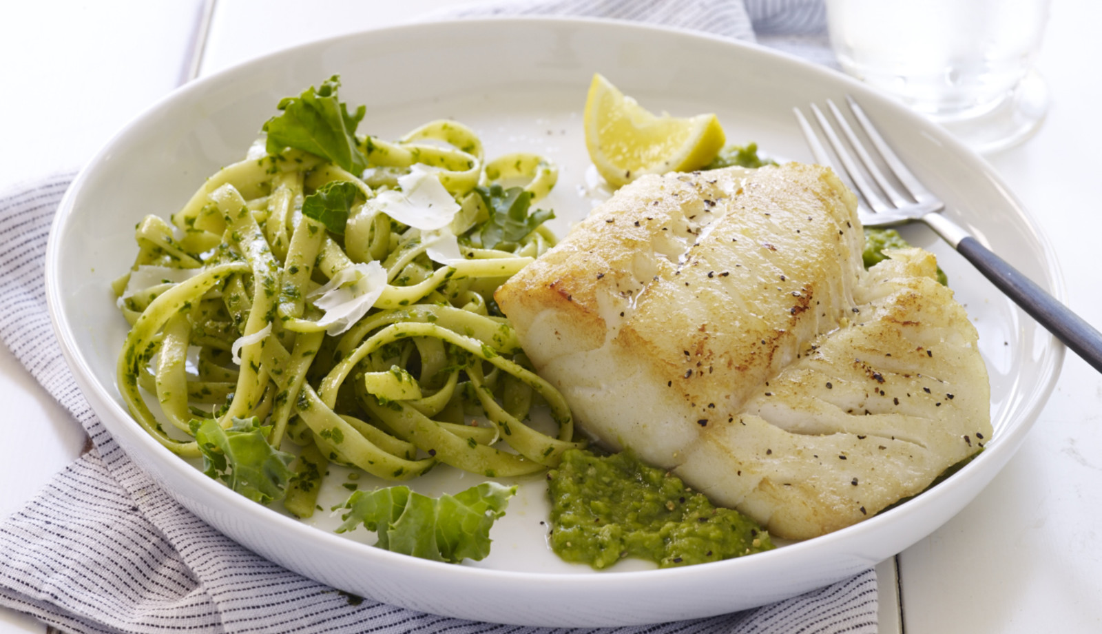 Pan-Seared Cod with Mushy Peas and Minted Butter