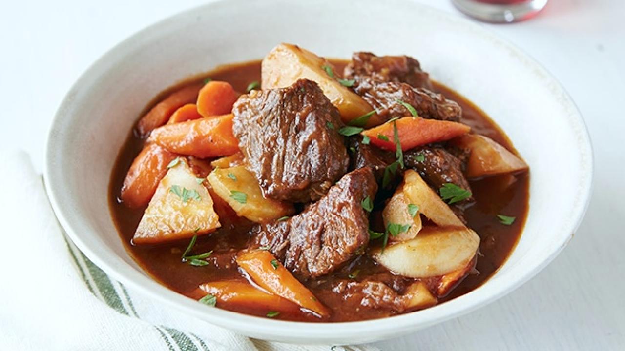 Stewed British Beef and Ale with Root Vegetables