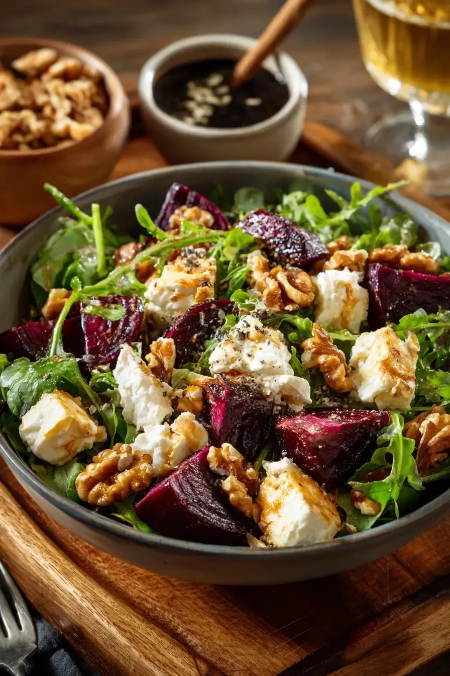 Roasted Beetroot and Wattleseed Salad with Goats Cheese