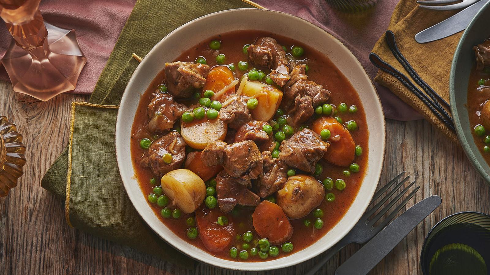 Stewed British Lamb with Mint and Pea Mash