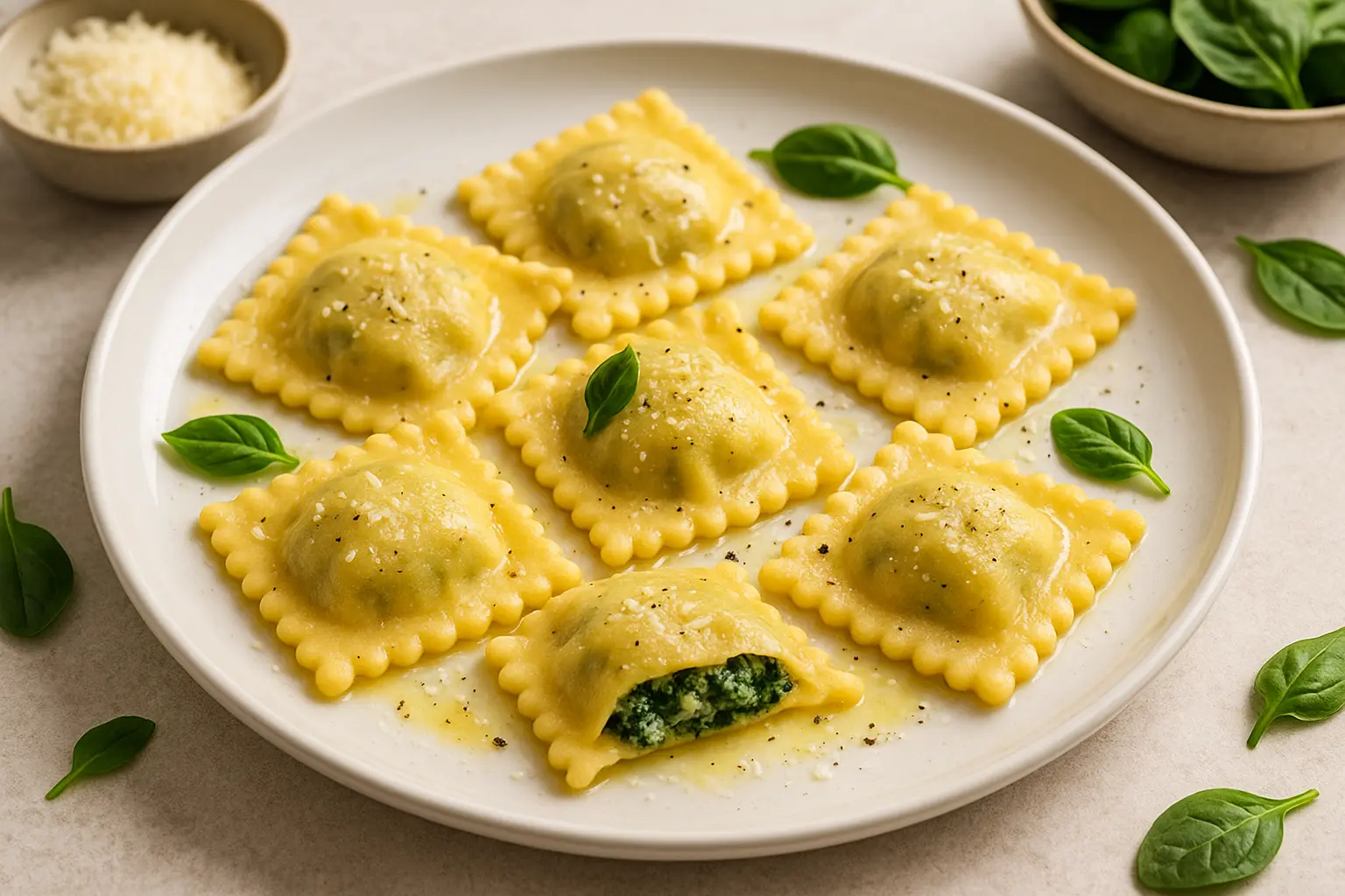 Creamy Spinach and Ricotta Ravioli