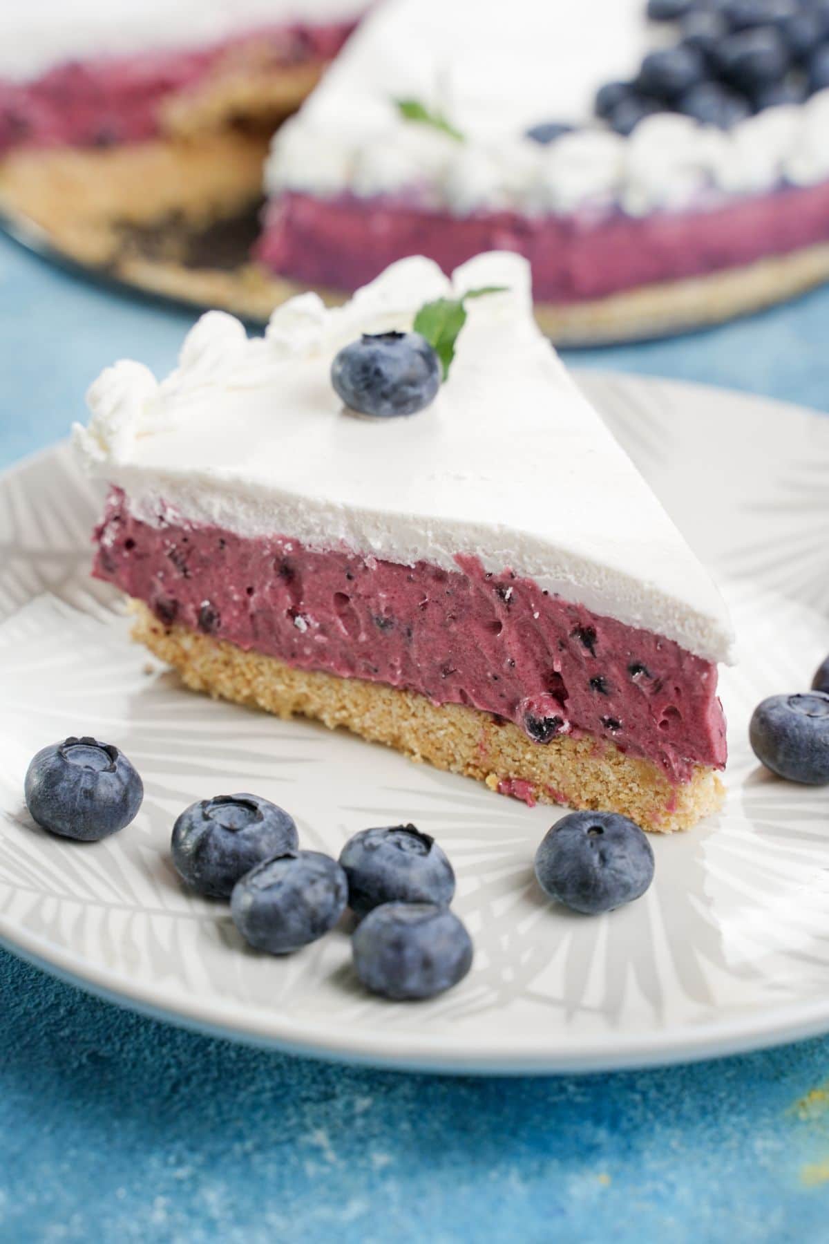 Frozen Blueberry Icebox Pie with Snowy Meringue