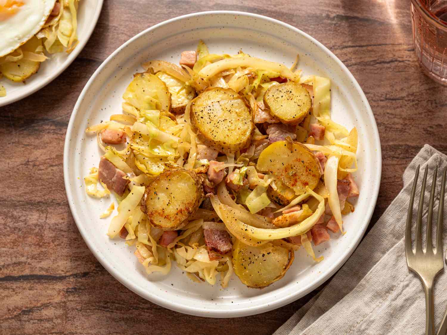Traditional English Bubble and Squeak with Cabbage and Potatoes